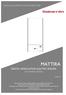 MATTIRA DIGITAL MODULATING ELECTRIC BOILERS MAS15 INSTALLATION INSTRUCTIONS AND USER GUIDE FOR CENTRAL HEATING