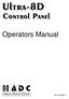 Ultra-8D. ControlPanel. Operators Manual. Advanced DigitalControls CP108-0M-V1