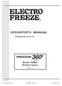 OPERATOR'S MANUAL FREEDOM 360 º. Model 78RMT Shake Freezer. with Illustrated Parts List. Series