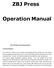 ZBJ Press. Operation Manual