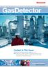 GasDetector. Content In This Issue: from the Experts in Gas Detection. Honeywell Analytics Experts in Gas Detection