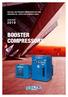 HIGH AND LOW PRESSURE COMPRESSORS FOR PURE BREATHING AIR - NITROX AND TECHNICAL GASES CATALOGUE BOOSTER COMPRESSORS