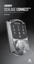 SCHLAGE CONNECT. Touchscreen Deadbolt with Alarm. User Guide