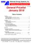 General Pricelist. January 2019