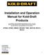 Installation and Operation Manual for Kold-Draft Products