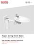 Ropox Swing Wash Basin. User Manual & Mounting Instructions / Height adjustable with high wall unit