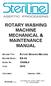 ROTARY WASHING MACHINE MECHANICAL & MAINTENANCE MANUAL