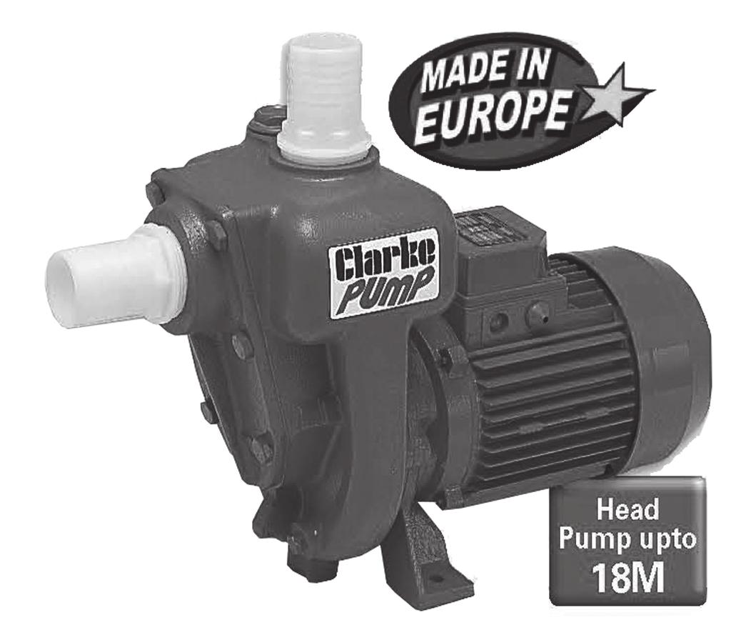 ALSO AVAILABLE FROM YOUR CLARKE DEALER INDUSTRIAL WATER PUMPS - CPE RANGE Heavy duty self-priming pumps suitable for domestic, agricultural & industrial applications, particularly for boosting mains