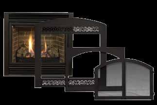 Available in Radiant or Louvered designs Designed with heat circulating air ducts for optional blower Available facing options include Perimeter Trims, Classic Arched Faces and Cabinet Doors with