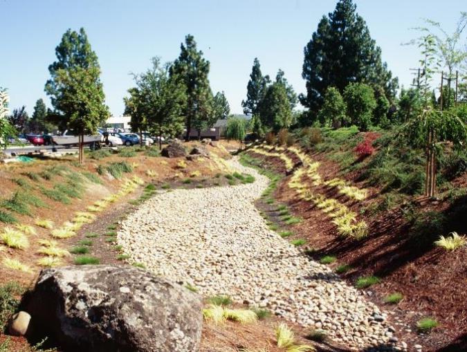 Extended Detention Basin (NOT a stand-alone treatment measure unless designed as an infiltration basin) Basin with specially designed outlet to detain