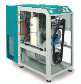 ADVANTAGES COMPARED TO OIL-FREE DRY-RUNNING COMPRESSORS: Discharge temperature 8 to 15 C above suction temperature (e.g. at an ambient temperature of 20 C max.