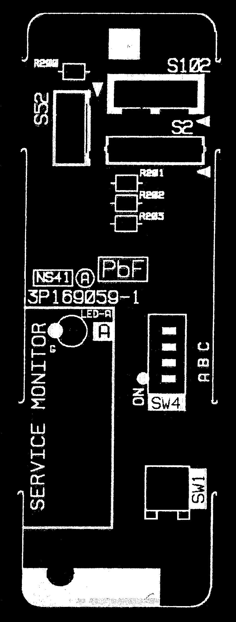 2P230094-2 PCB (2): Service Monitor PCB LED A S52 SW1 SW4-B SW4-C S102