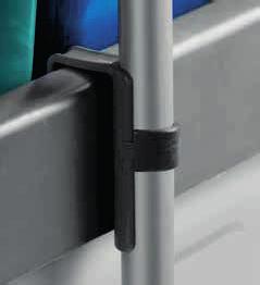 Accessories for trolleys HOOKS The operator often doesn't know where and how to hang his cleaning tools, like brooms,