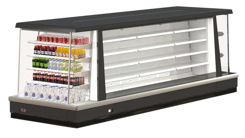The Matrix open front refrigeration display can be used for standalone or complete refrigerated island sales.