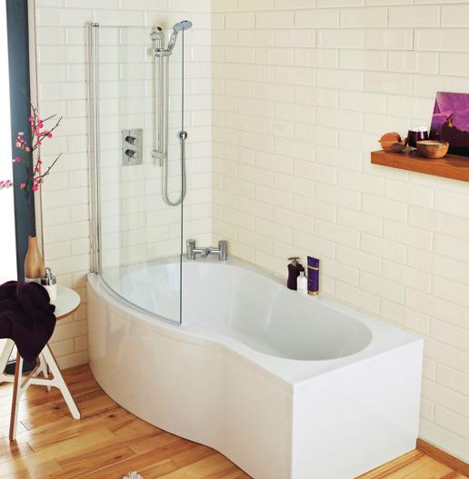 Shower / Baths The relaxation of a bath with the convenience of a shower Bath Screens / P139 Bath Panels / P144-145 Bath Screens / P138 Bath Panels / P145 Left Hand Left Hand Square Shower Bath Right