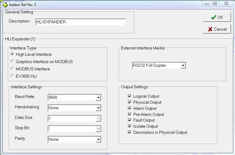 4.4.10 Edit HLI Expander Select HLI Expander from the Type column on the Addon Module page, click on the Edit button and enter a functional descriptor for each input.