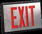 US Prestige DX Series Die-Cast Exit Sign ARCHITECTURAL Red and green LED light source Constructed of Die-Cast aluminum. Finished with a deep brushed face and black body. Optional finishes available.
