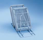 For 5 mesh trays/kidney dishes 6 holders, H 160 mm, spacing 80 mm For lower basket