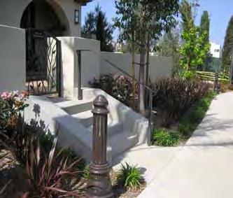 2. A 2-foot planting buffer should be provided between the sidewalk and the low garden wall separating private residential space. 3.