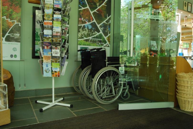 Above: The visitor centre has two wheelchairs for visitors to use.