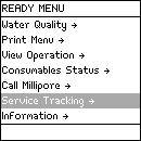 Description of Ready Menu, Continued Service Tracking Diagram 1 Diagram 2 Item Installation Repair