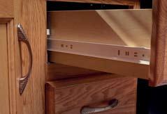 place. Drawers and pullouts operate smoothly thanks to metal drawer guides.