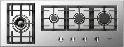 100 Series Gas Cooktops400 F4GK42S1 44" Gas Cooktop 4 gas burners with 1 Dual Flame burner Electronic