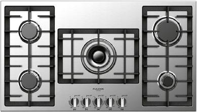 101 Series Gas Cooktops400 Gas Cooktops 400 Series F4GK36S1 36" Gas Cooktop 5 gas burners with 1 Dual Flame burner
