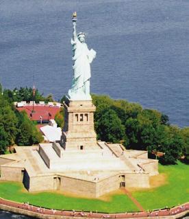 Backpacking Trip Discover New York City, NY USA, North America answers card The Statue of Liberty is ON Liberty Island.