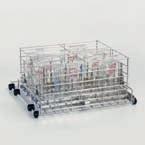 Washing carts Micro surgery carts Op shoes aby bottles 1066 - upper level MIS washing cart provided with 1 washing arm and 16 connections for hollow instruments 50