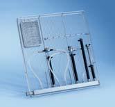 Modules E 903/1 Modular insert For TUR sets (transurethral resection) Accommodates up to 10 hollow instruments H 40, W 461, D 510 mm Supplied as standard: 3 x E 442 Injector sleeves 121 mm for MIS