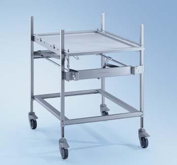 8527/PG 8528 4 lockable wheels, Ø 100 mm, Mobile units can be loaded from either side of the trolley into the machine, work