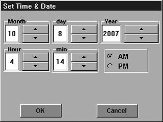 The 833-3577 system clock is set by selecting the System Time button on the Advanced Setup page. A screen similar to the following figure (Fig. 115) displays.