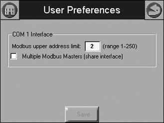 833-3577 CB-FALCON SYSTEM OPERATOR INTERFACE Table 43. Status Tables. Fig. 119. User Preferences.