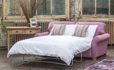 Salcombe bed in fabric 4396 with small scatter cushions in 4876, light