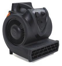 and retractable handle for easy transport Air flow: 2,000 / 2,200 / 2,400 CFM 1,000 / 1,200 / 1,400 RPM 0.33 hp, 115 Volt motor Thermally protected motor 21 foot power cord (6.