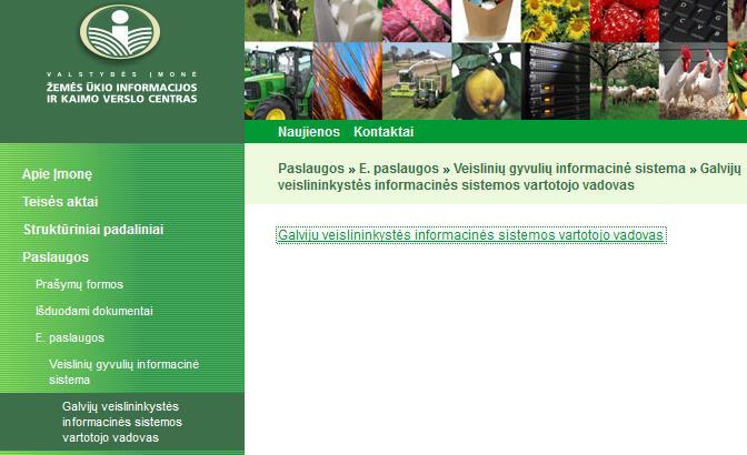 110 pav. Valstybės įmonė Žemės ūkio informacijos ir kaimo verslo centras, galvijų veislininkystės informacinės sistemos vartotojo vadovas 4 MOKYMO ELEMENTAS.