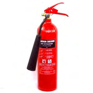 5m, duration about 60 seconds CO2 Extinguishers Limited use on class B fires as the gas does not stay, but ideal on live