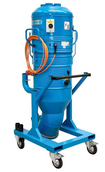 MEDIA Extremely robust industrial vacuum designed for vacuuming heavy media such as sand, grey cast iron and blasting media, for example in foundries.