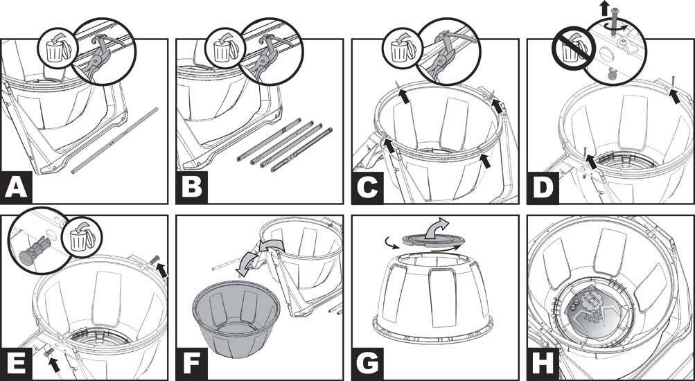 ASSEMBLY INSTRUCTIONS We offer two types of Tumbling Composters: one with locking mechanism and the other without. The assembly instructions for both are shown below.