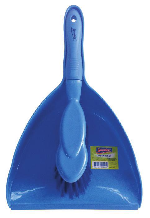 DUSTPAN AND BRUSH SET Rubber lip for effective pick up of particles. Modern and ergonomic design.