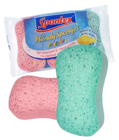 HANDY S SHAPED SPONGE Ergonomic and easy to use Absorbs 20 times its dry weight Pack of