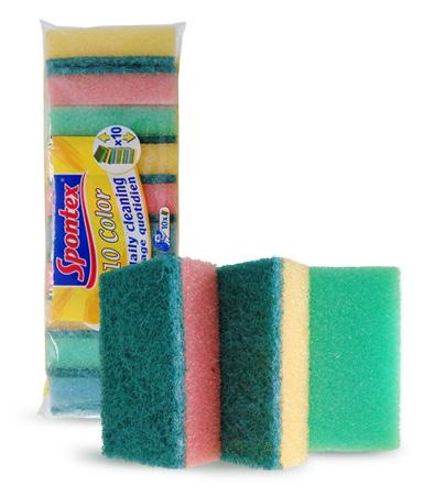 RAINBOW SCOURERS Efficient scouring sponges in a small handy format Great value pack of 10 Product Code: