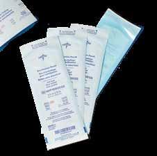 Sterilization Pouches Medline s sterilization pouches are transparent and have easy-to-read process indicators, with distinct color changes.