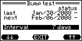 Bump test on January 30 2008 was alright next bump test required in 7 days Calibration (ZERO+CAL) The fully automatic calibration (zeropoint and sensitivity adjustment) can be done quick and easy by