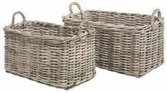 Rectangle Baskets - Set 2 Kubu Grey: