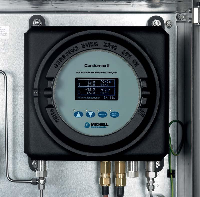 Condumax II Hydrocarbon Dew-Point Analyzer Automatic, on-line measurement of hydrocarbon and water dew point in natural gas.