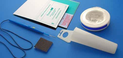 Sterile and disposable Adhesive sharps disposal pad Sealable Sterile and disposable Adhesive backing for attachment to drape or trolley cover Standard switch button 3m connecting cable 2.