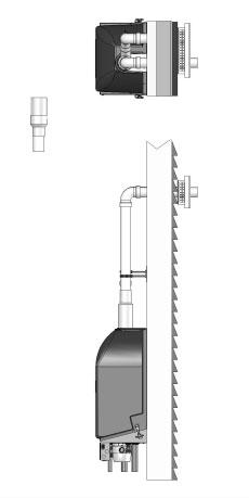 CONDENSATE BLOCKAGE. EXTERIOR WALL VENT KIT EXHAUST 1" MIN. SUPPORT BRACKETS MUST BE USED ON ALL HORIZONTAL AND VERTICAL PIPING 12" MIN.