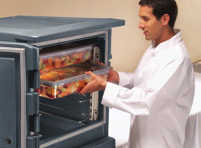 Camtherm Food Holding Cabinets Plugged or unplugged, Camtherm Bulk Food Holding Cabinets hold and transport hot or cold food within the kitchen, on the truck, or at the point of delivery or service.
